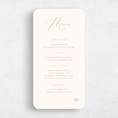 Beige Rounded Wedding Menu - Mapleton