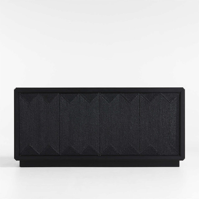 Roseau Charcoal Black Wood Sideboard Cabinet