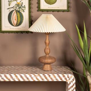 Andi Resin Lamp with Pleated Shade