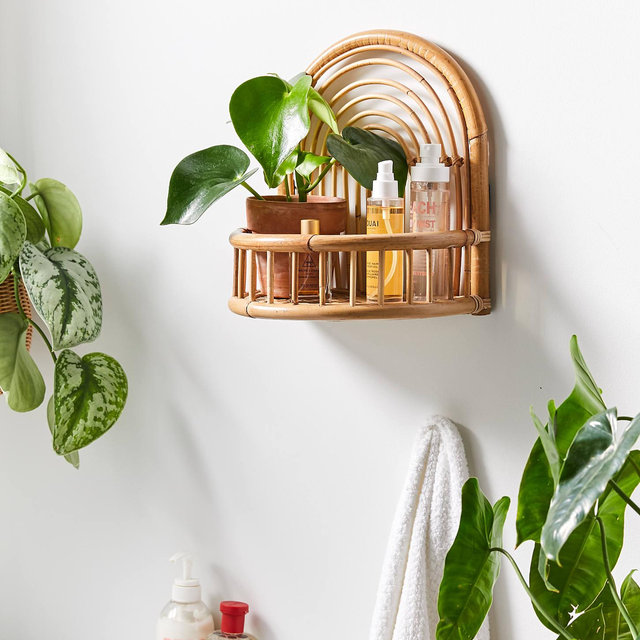 Rattan Arc Wall Shelf
