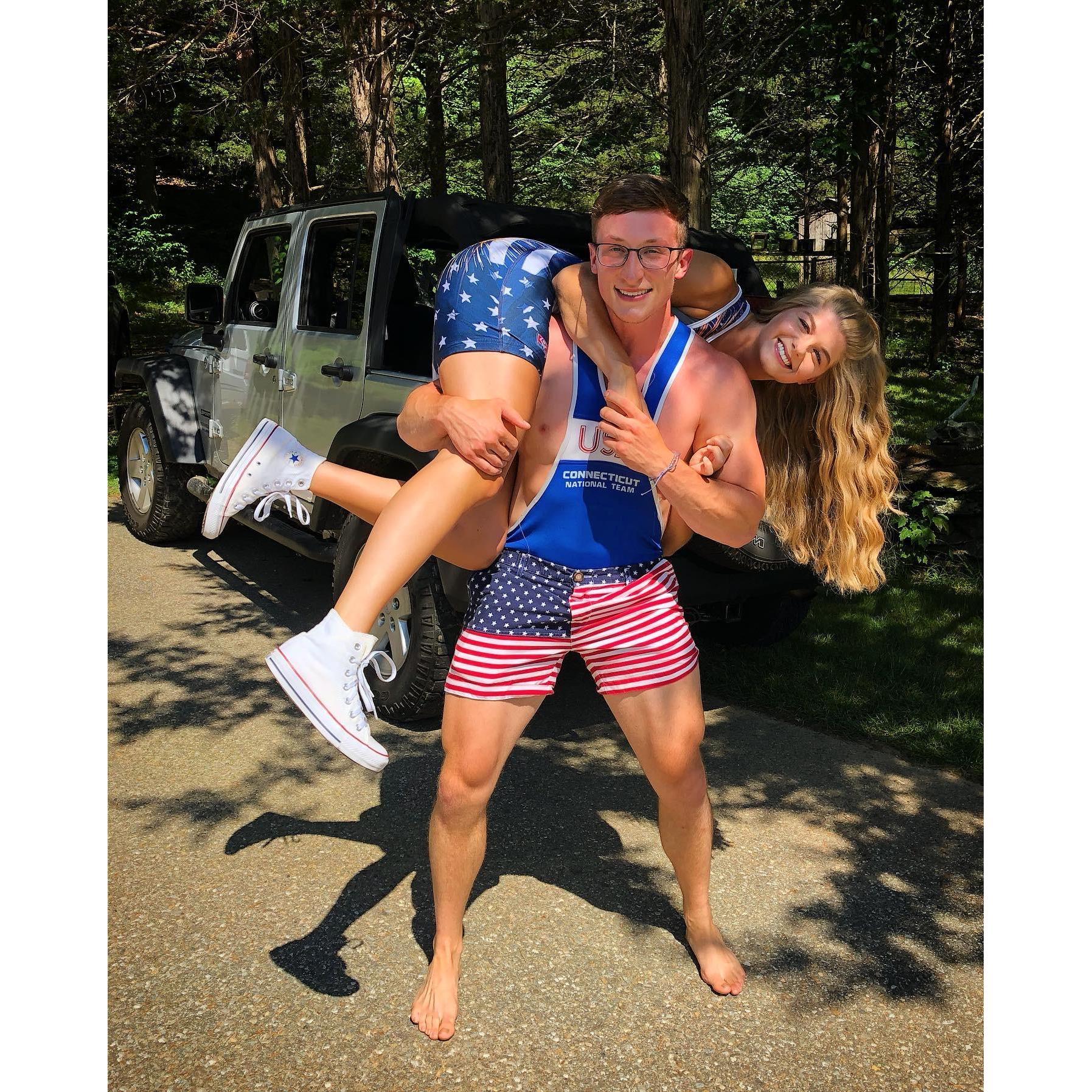 The 4th of July calls for patriotic wrestling singlets!