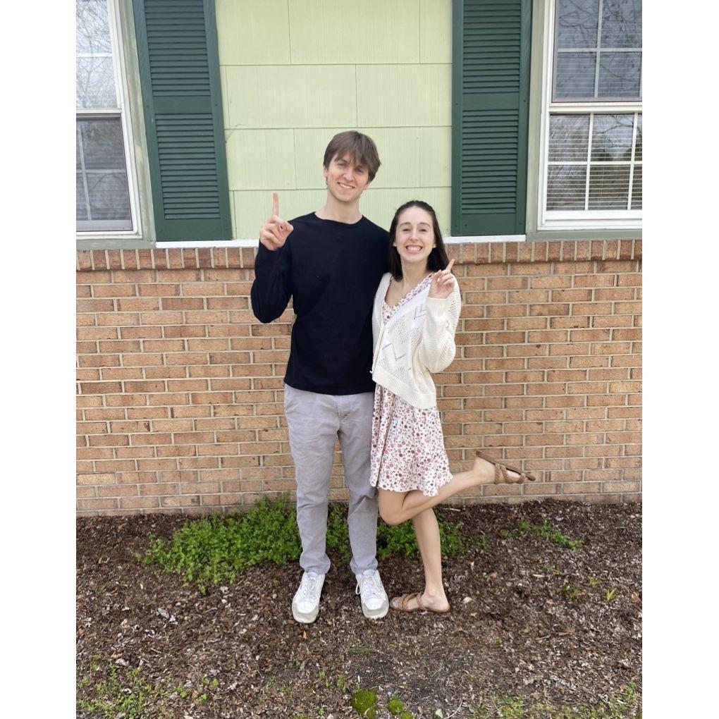 March 31st, 2024: Second Easter together..but this time engaged! Pointing up to Heavan our goal!