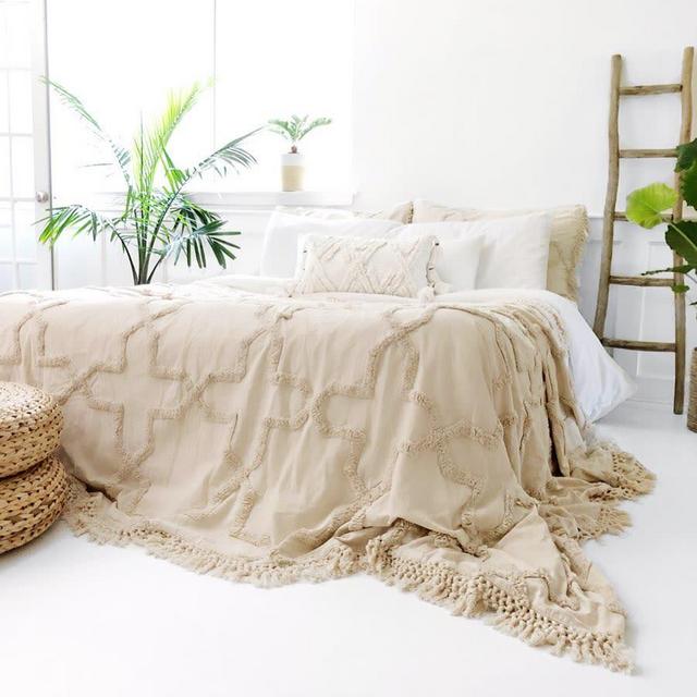 Sandy Handwoven Bedspread Set - Natural