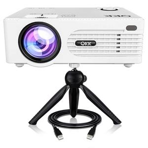 QKK [2018 Upgraded] Home Theater Mini Projector - Full HD LED Video Projector 1080P Supported, 50,000 Hour Lamp Life with 170" Display for Home Entertainment, HDMI,TV,SD Card,AV,VGA,USB x2,iPhone,iPad