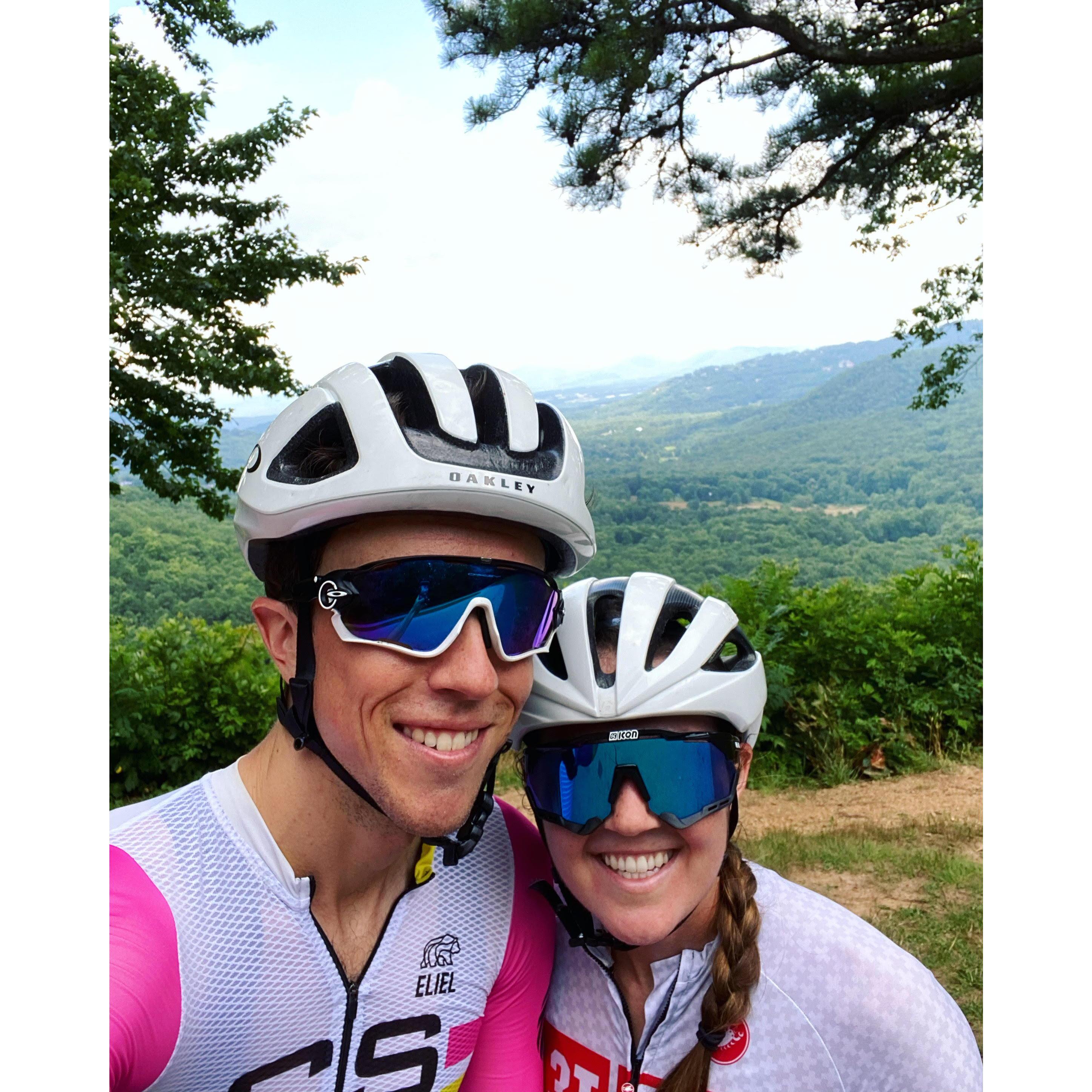 Bikes- where it all began! We love Asheville, which is where we met, and every July we celebrate our Smitteniversary, which is when we became smitten with each other :)