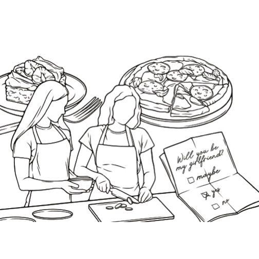 Melissa asked Laura to be her girlfriend over pizza (Laura said OF COURSE!)