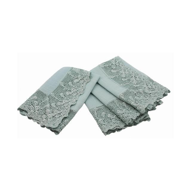 Manor Luxe Garden Trellece Lace Trim Napkins - Set of 4