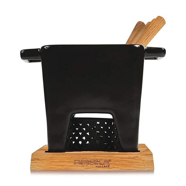 Boska Holland Tealight Fondue Set, For Cheese or Chocolate, Tapas, 400 mL Black, Pro Collection