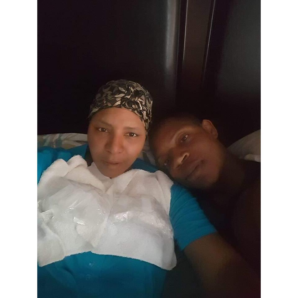 Chris taking care of me after treatment