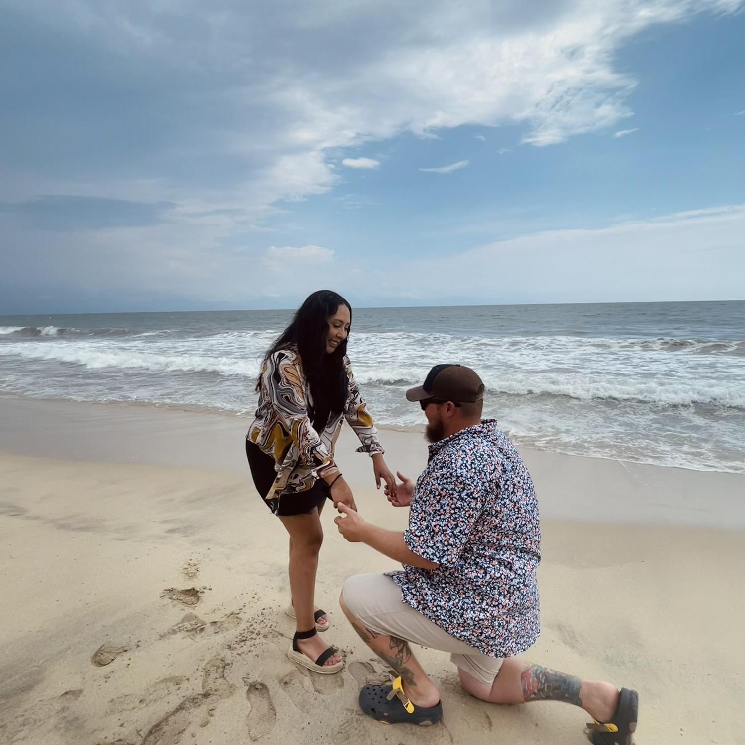 Matt proposed in Puerto Vallarta on the beach. We were away on are annual vacation to Mexico. Ask Matt about the story it’s an interesting one.