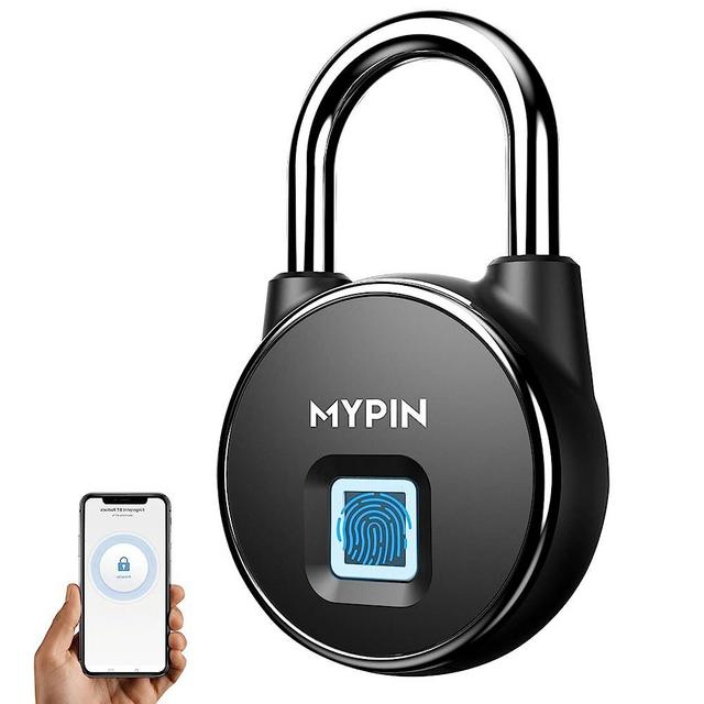 Fingerprint Padlock, Smart Keyless Bluetooth Lock APP/Fingerprint Unlock Anti-Theft Padlock Door Luggage Case Lock for Android iOS System Suitable for Gym, Backpack, School, Fence and Storage
