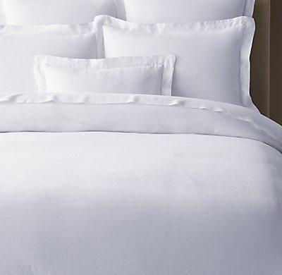 Stonewashed Belgian Linen Duvet Cover - Full/Queen - Mist
