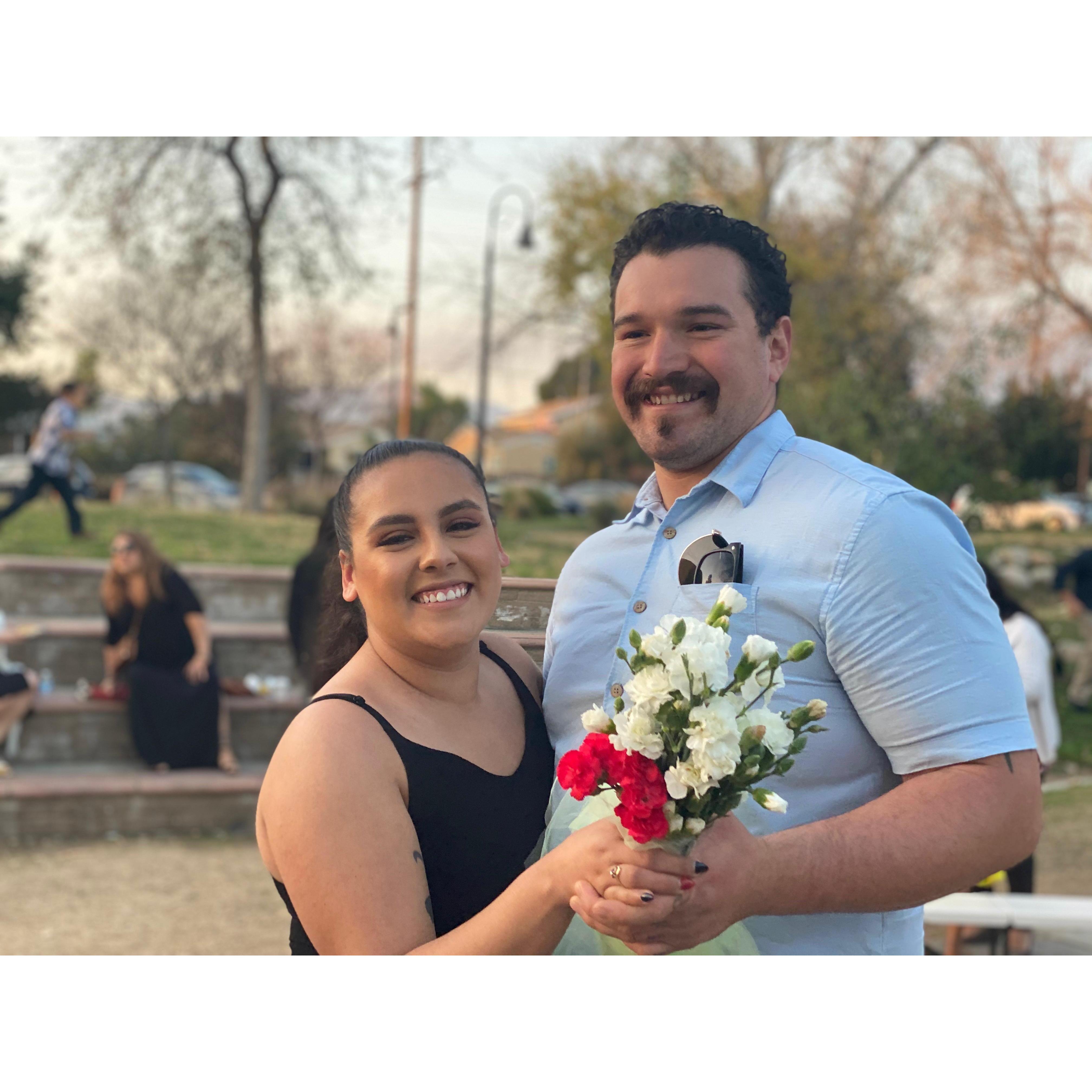 Catching the bouquet wasn't the first sign for us knowing we wanted to be together forever.