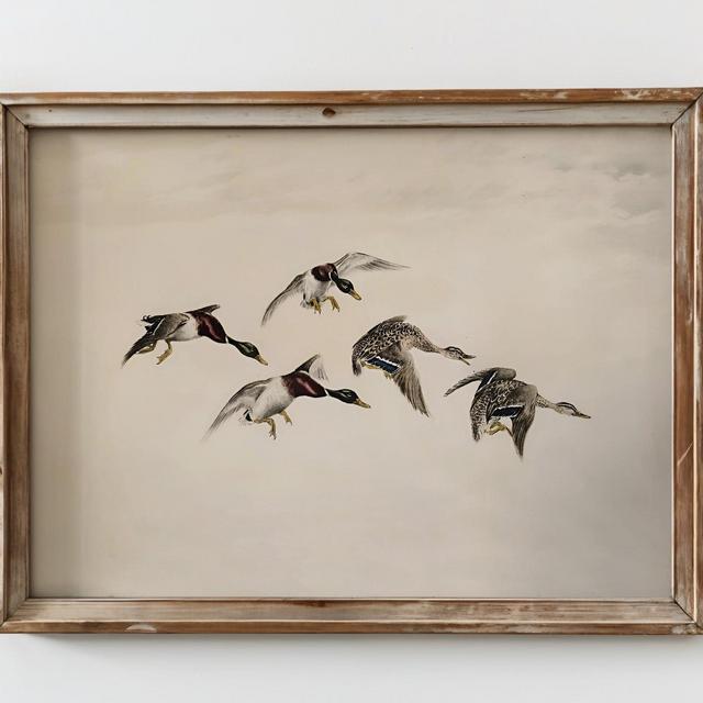 PRINTED Vintage Duck Nursery Art Rustic Earth Tone Wall Art Farmhouse Nursery Decor Goose Wall Art Neutral Farmhouse Wall Art VPL-66