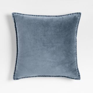 Relaxed Washed Organic Cotton Velvet Throw Pillow Cover