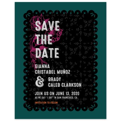 Grey Wedding Digital Save the Date - Rios Portrait