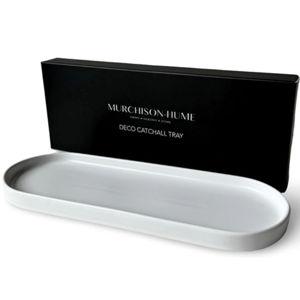 Elegant Ceramic Kitchen Sink Caddy & Bathroom Countertop Tray - Versatile Ceramic Vanity Tray for Home Organization & Decor, Durable & Microwave Safe, 30cm x 10.5cm x 2cm