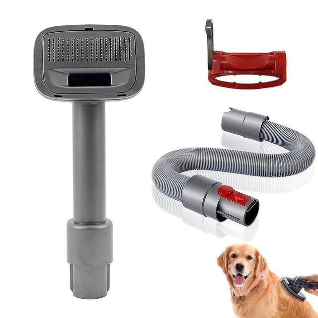 TPDL Groom Tool for Dyson Pet dog Attachment Brush, Compatible with Dyson V15 V12 V11 V10 V8 V7 DC62 DC65 Vacuum Cleaners, with Extended Vacuum Hose & Trigger Lock