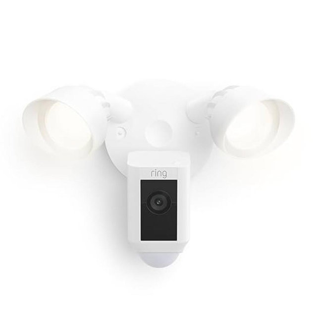 Ring Floodlight Cam Wired Plus (newest model), Outdoor home or business security with motion-activated 1080p HD video and floodlights, White