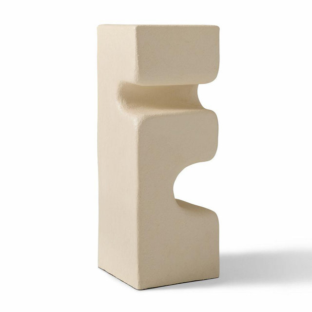 Gio Large Plant Stand, Plaster, 30"H, Alabaster