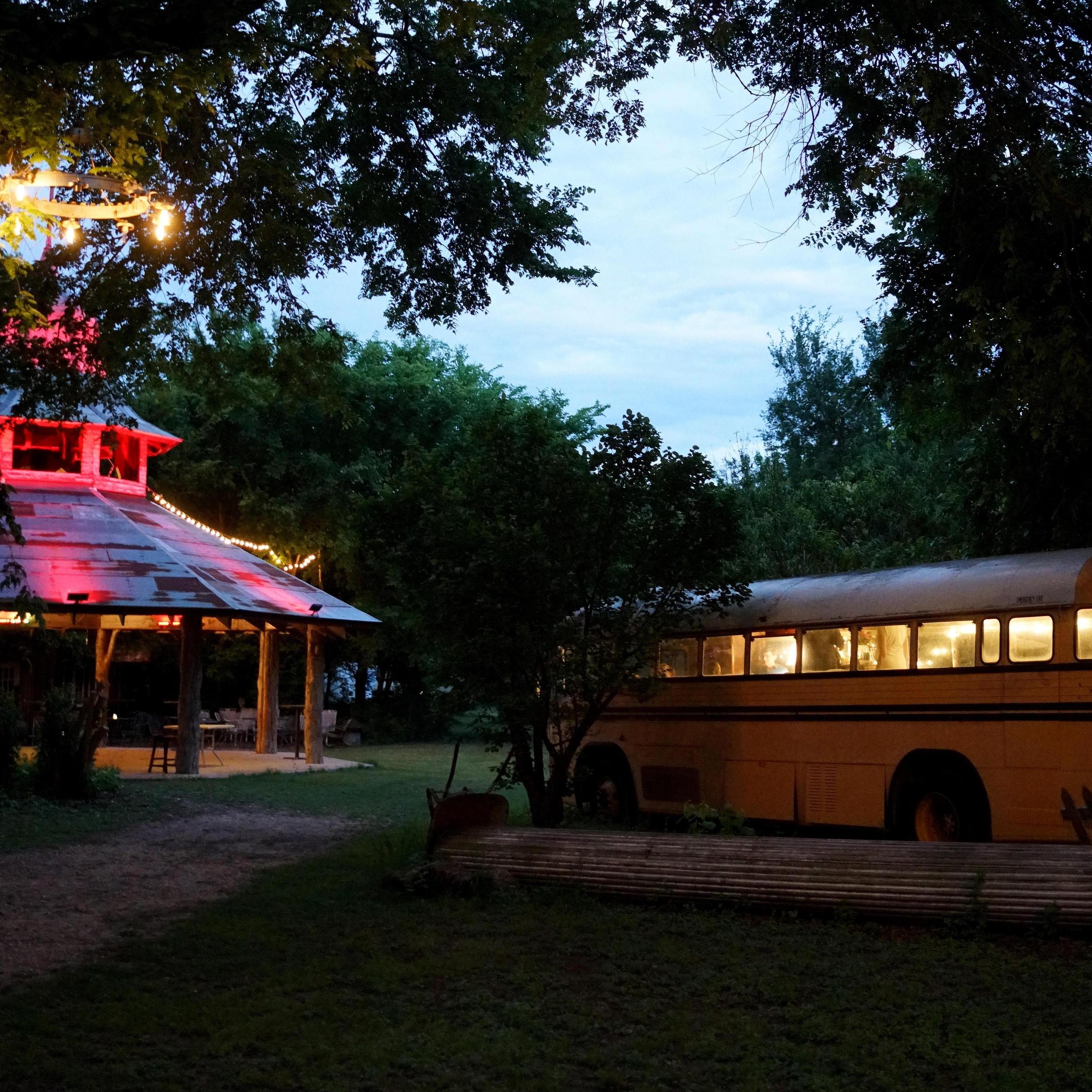 Since it was chilly, we had our micro reception inside the vintage bus that had been converted into a swanky lounge.