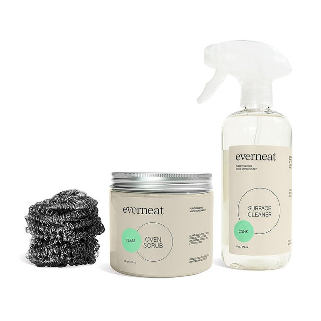 Oven Cleaning Kit: Natural Oven Cleaner and Kitchen Cleaner | Heavy Duty Oven Cleaner & Oven Rack Cleaner Kit | Fume-free & Safe to Clean All Ovens (Unscented) | Refillable Plastic Jar & Bottle