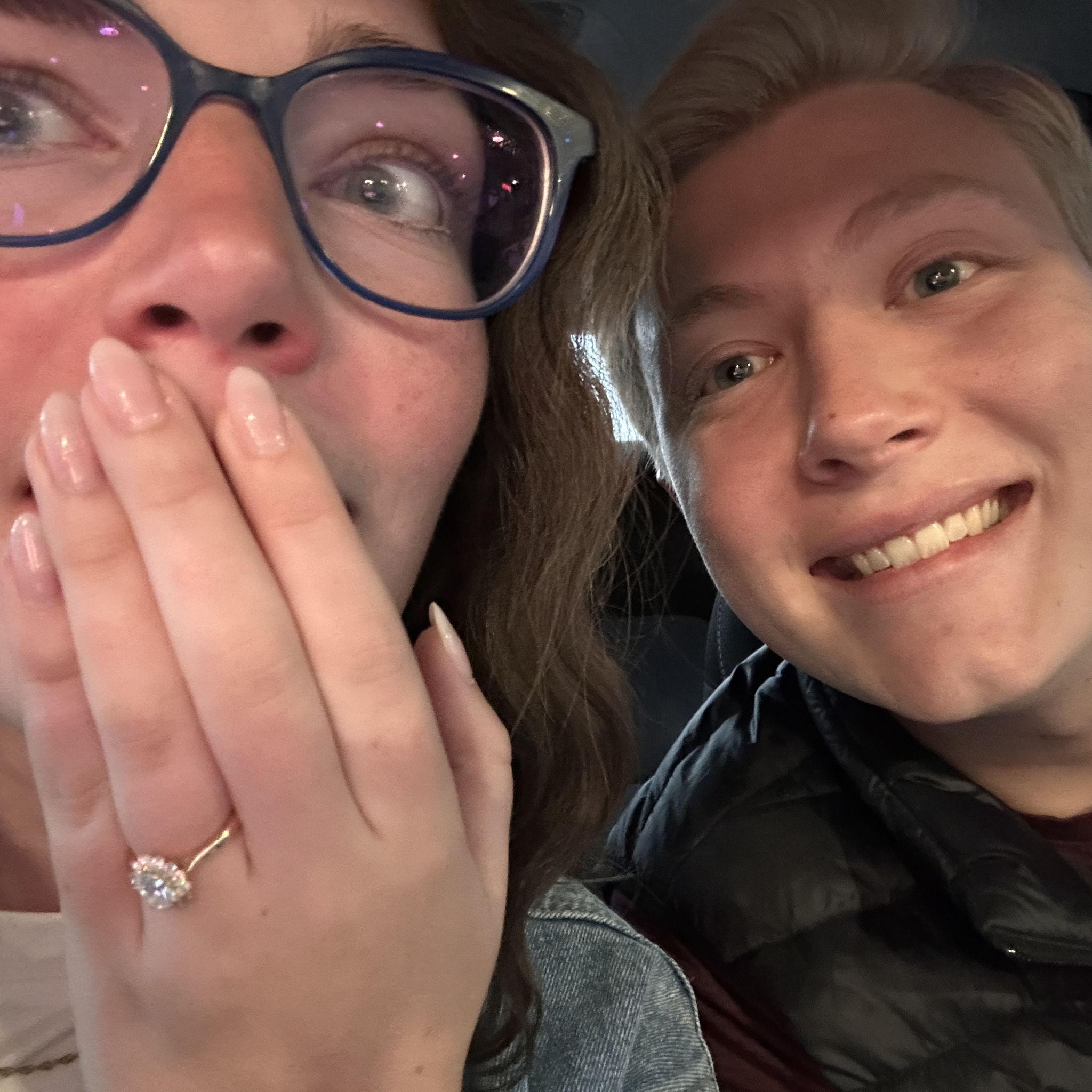 This is the photo we sent to our study abroad group chat after getting engaged! it was only fair they were the first to know.