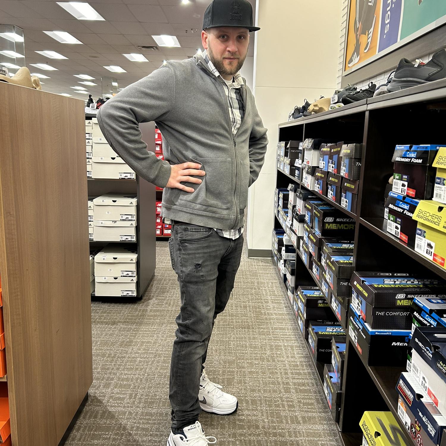 Trying on New Balance to prepare to become a step-dad. 😆