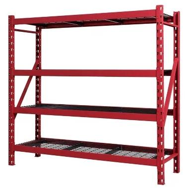 (Red) Member's Mark 4 Shelf Industrial Storage Rack, 77" W x 24" D x 72" H - Sam's Club