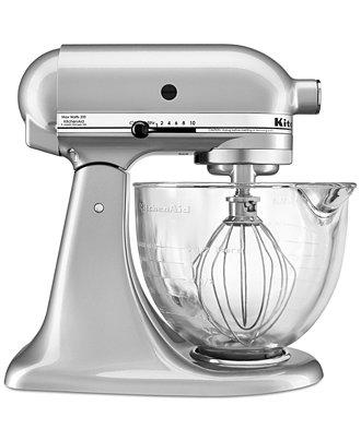 KitchenAid KSM105GBC 5 qt. Stand Mixer with Glass Bowl & Flex Edge Beater