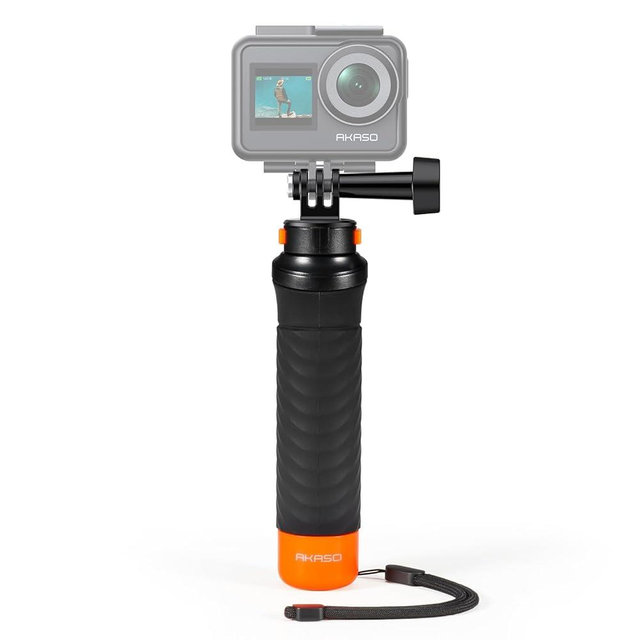AKASO Waterproof Floating Hand Grip Compatible with AKASO Action Camera EK7000/Brave 4/Brave 7 LE/Brave 7/Gopro Hero12/11/10/ 9/Max/DJI Osmo Action, Handle Mount Accessories for Water Sports