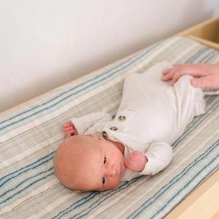 Charlie Farmhouse Quilted Plaid Changing Pad Cover