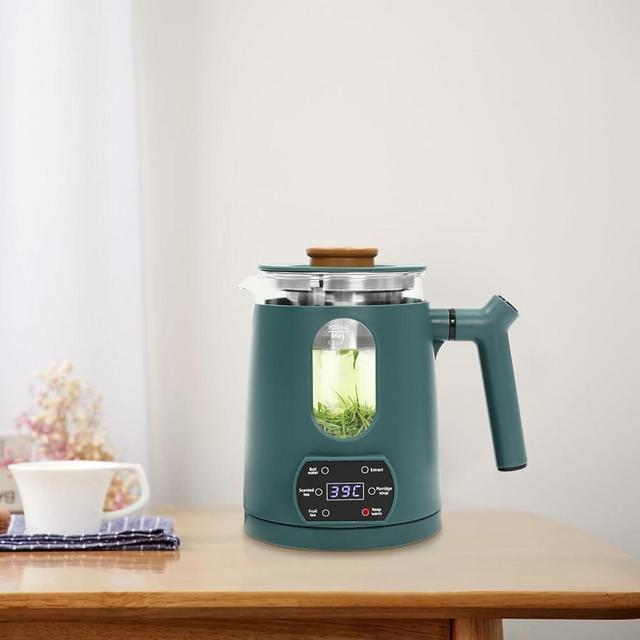 Electric Kettle,Temperature Control Glass Tea Maker LCD Display,Water Boiler & Heater With 360° Swivel Base and 6 Different Kinds of Functions For Coffee,Tea,Milk,Water,Hot Chocolate (Green)