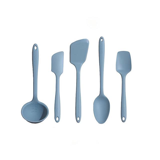 GIR: Get It Right Premium Silicone 5 Piece Utensil Set - Non-Stick Heat Resistant Kitchen Cooking and Serving Utensils - Silicone Spatula, Flip/Turner, and Spoonula - Slate