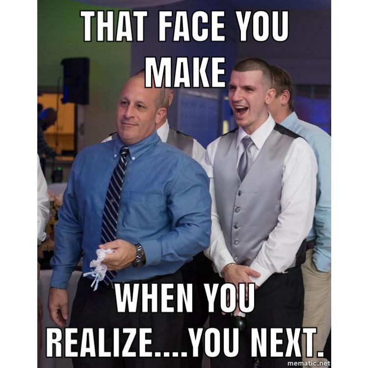 When he caught the garter and Neli’s wedding lmao 😂