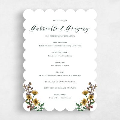White Scalloped Wedding Program - Mirasol