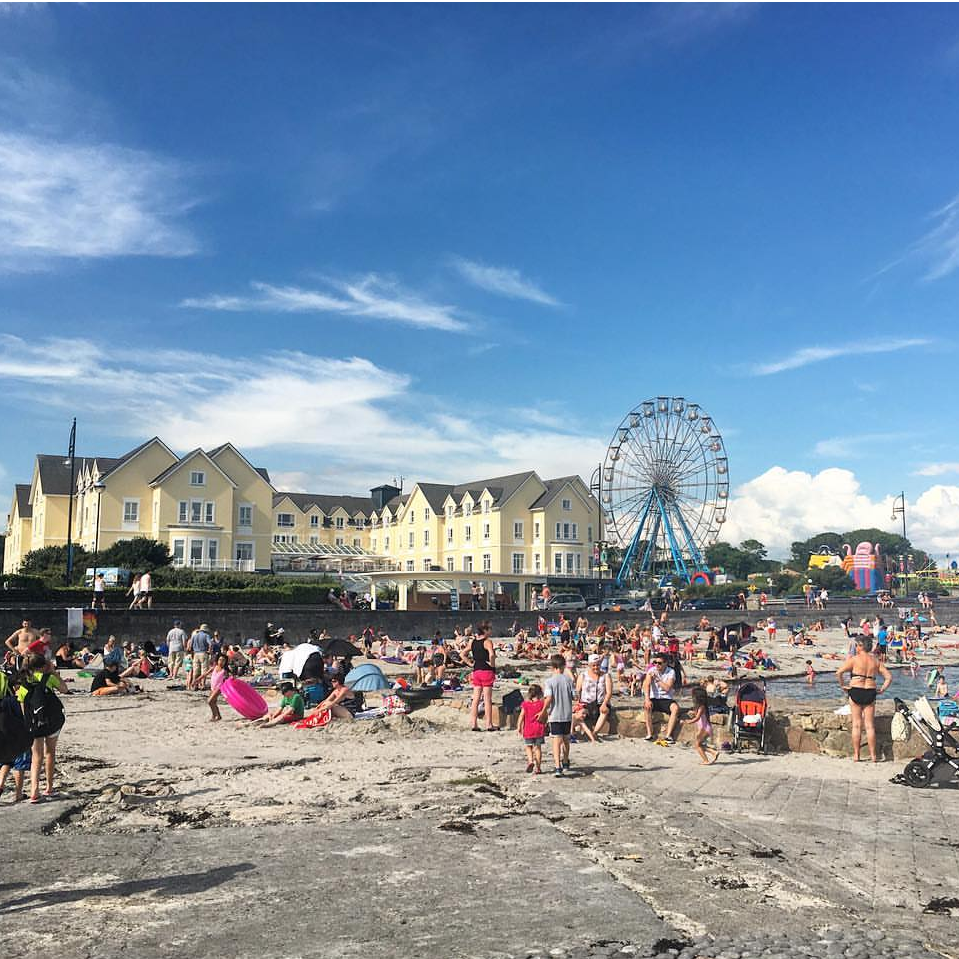 A view of Galway Bay and Leisureland themepark from the beach!