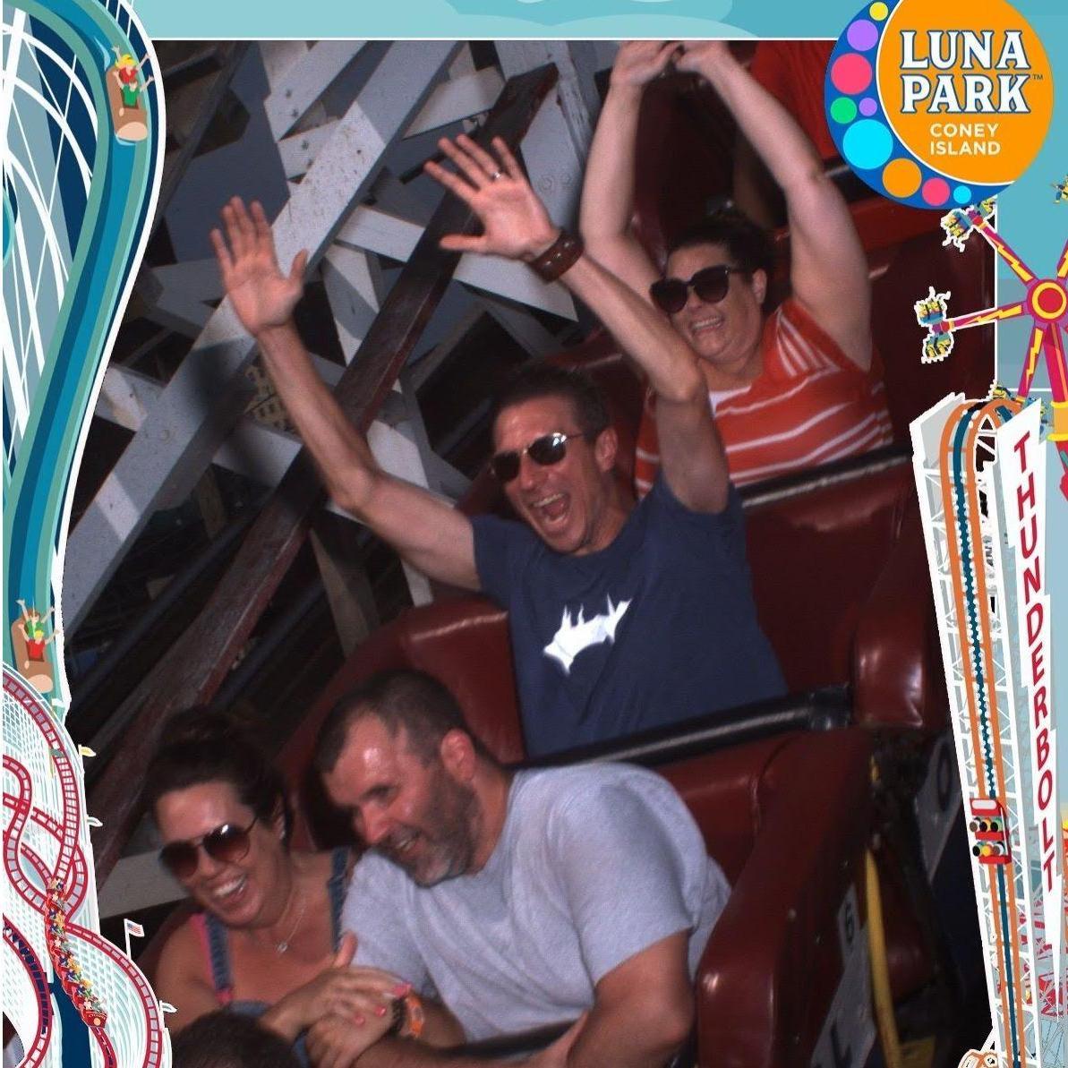 We had a blast on the rollercoaster at Coney, but Stephen was sore for at least a week after... oops!