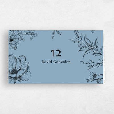 Dusty Blue Wedding Place Card - Birkenfeld