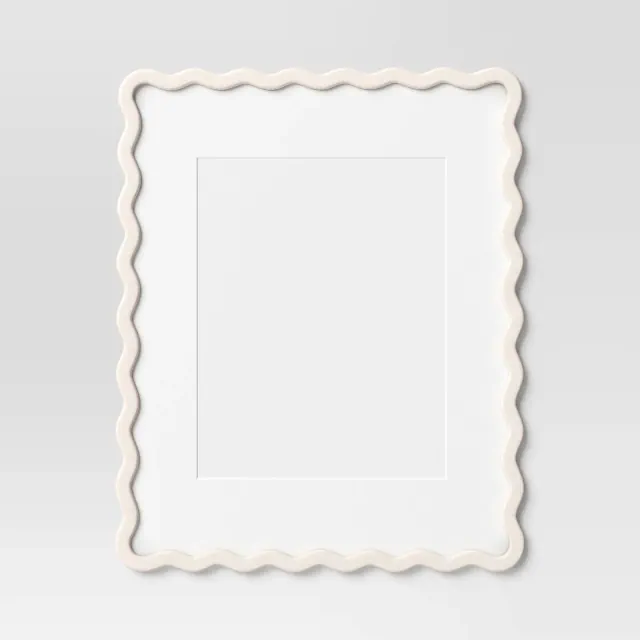 16"x20" Matted to 11"x14" Wavy Picture Frame White - Room Essentials™