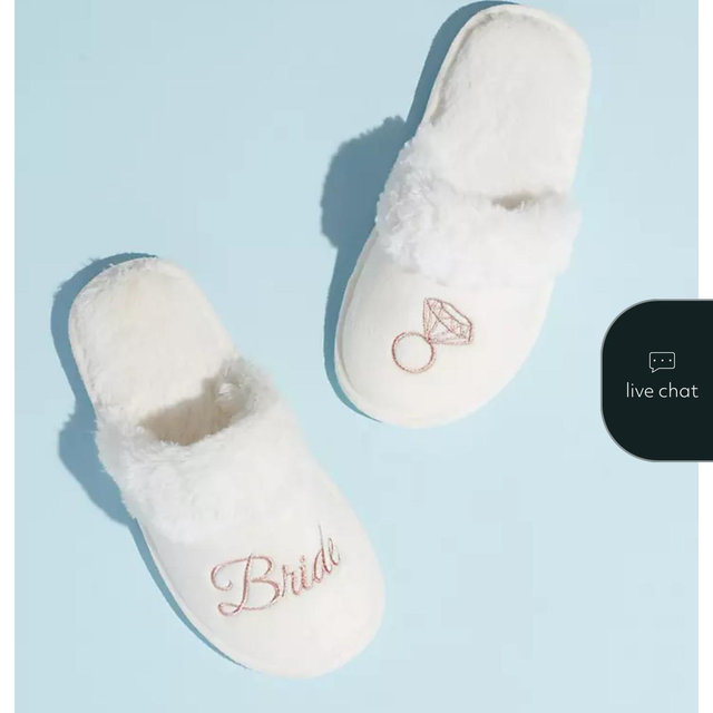 Bridal Shower: Metallic Embroidered Bride Slippers | Size M