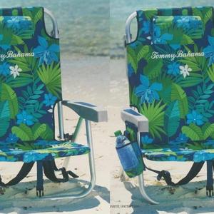 Tommy Bahama 2 2016 Backpack Cooler Beach Chair with Storage Pouch and Towel Bar (Green Floral)