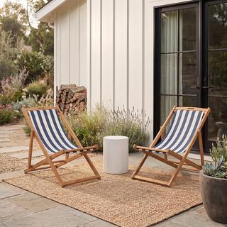 Loren Striped Foldable Sling Chair, Set of 2