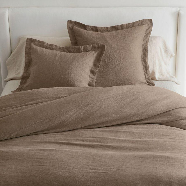 Belgian Flax Linen Duvet, CafÃ© Noir, King/Cal. King