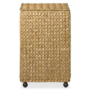 Nantucket Woven Seagrass Single Hamper on Wheels