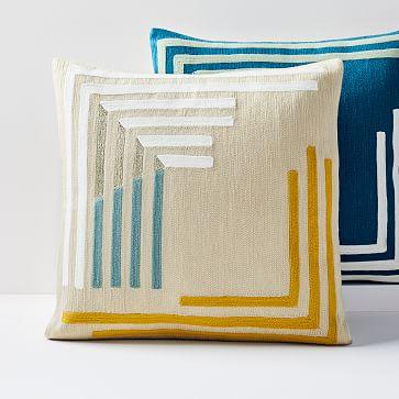 Crewel Concentric Angles Pillow Covers