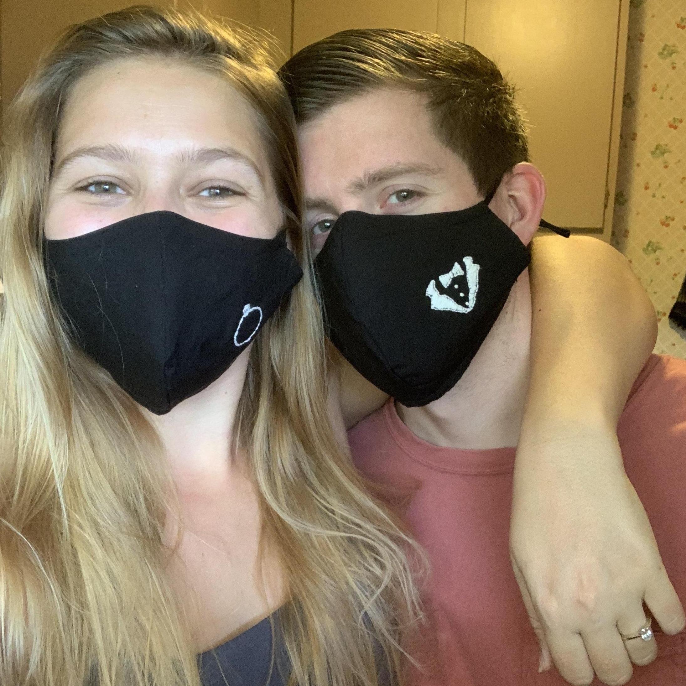 Celebratory face masks from our dear friend Jenny