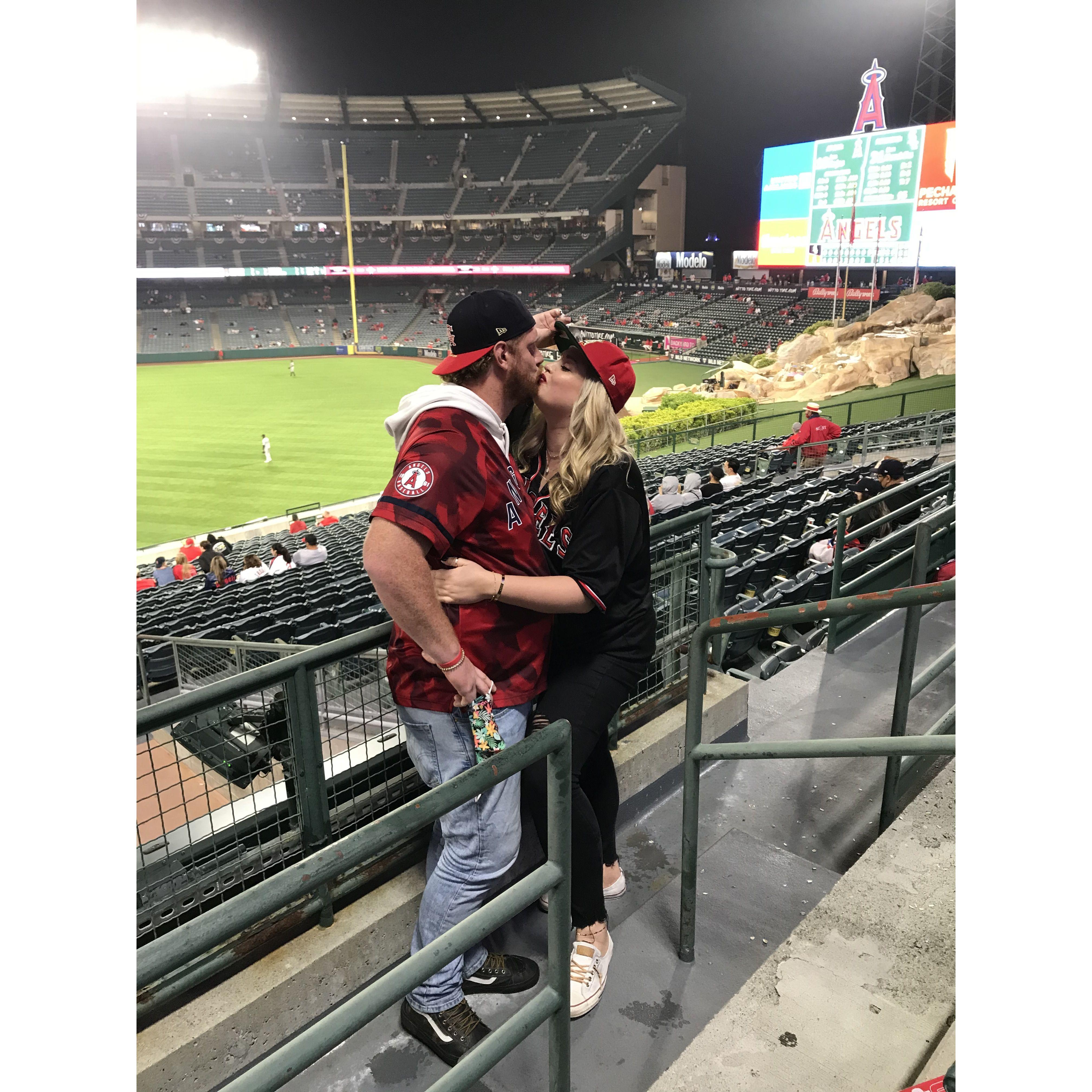 APRIL 02, 2021 - 
First Angel Game together. Fun Fact: Before Rick and Jess knew each other, Rick used to sit in her parent's season ticket seats with his friend Juan and his family.