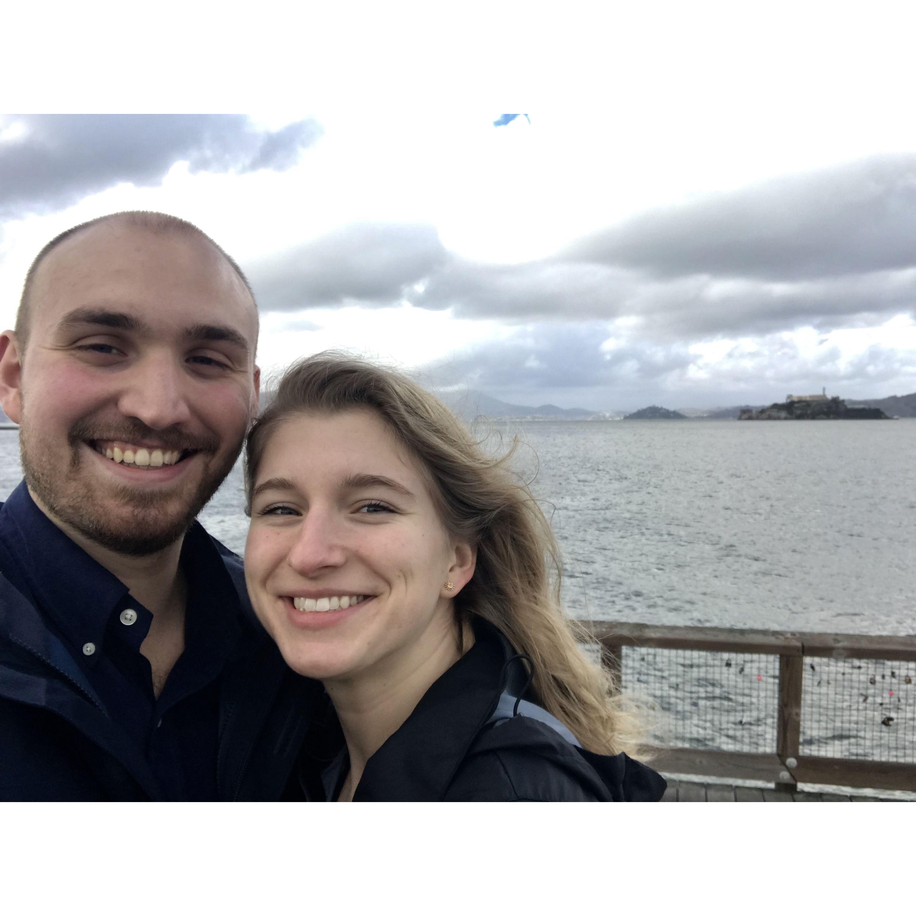 Our first photo together! Taken during Mikayla's first trip down to San Francisco. February 2019