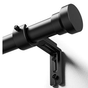 YaFex Curtain Rods 32-144 Inch, Heavy Duty 1 Inch Adjustable Curtain Rod for Windows, Black Extra Long Window Treatment Rods, Modern Design, Easy Installation